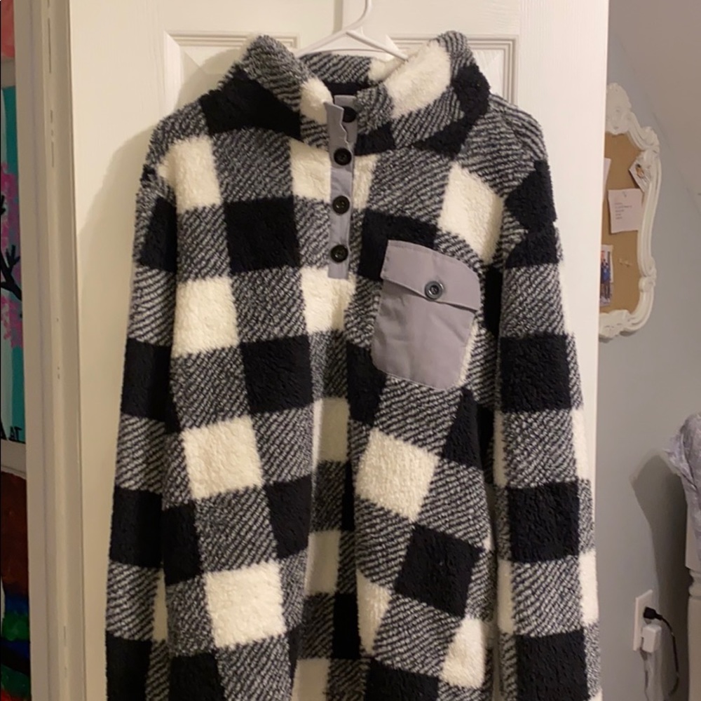 buffalo print sherpa jacket